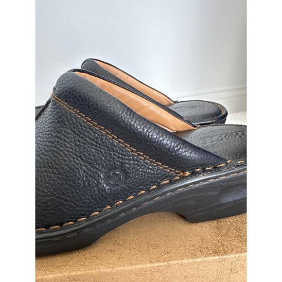 Born Mount II Black Leather Platform Clogs Size 9 Comfort Slip-On Shoes like new - Picture 13 of 16
